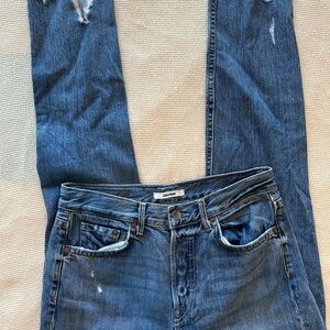 GRLFRND Karolina Distressed Blue Ankle Jeans